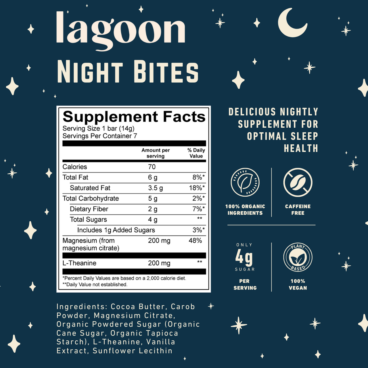Dark Chocolate Night Bites | Functional Nightly Sleep Supplement Chocolate Bars