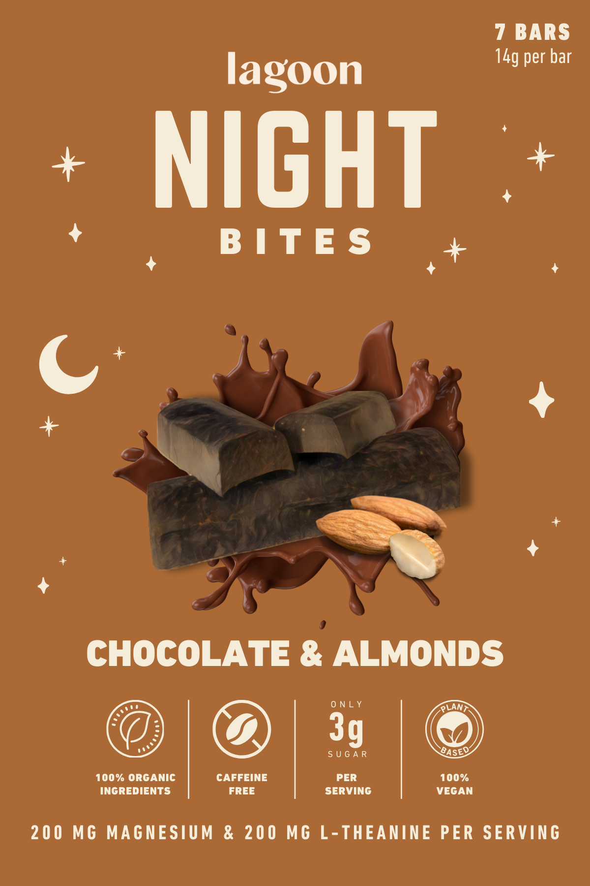 Chocolate & Almonds Night Bites | Functional Nightly Sleep Supplement Chocolate Bars
