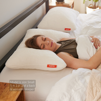 Thumbnail for female model size small back and versatile sleeper fox shredded memory foam medium soft pillow