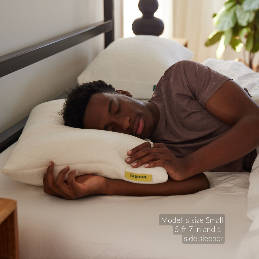 male model size small side sleeper  meerkat hybrid down alternative memory foam core pillow