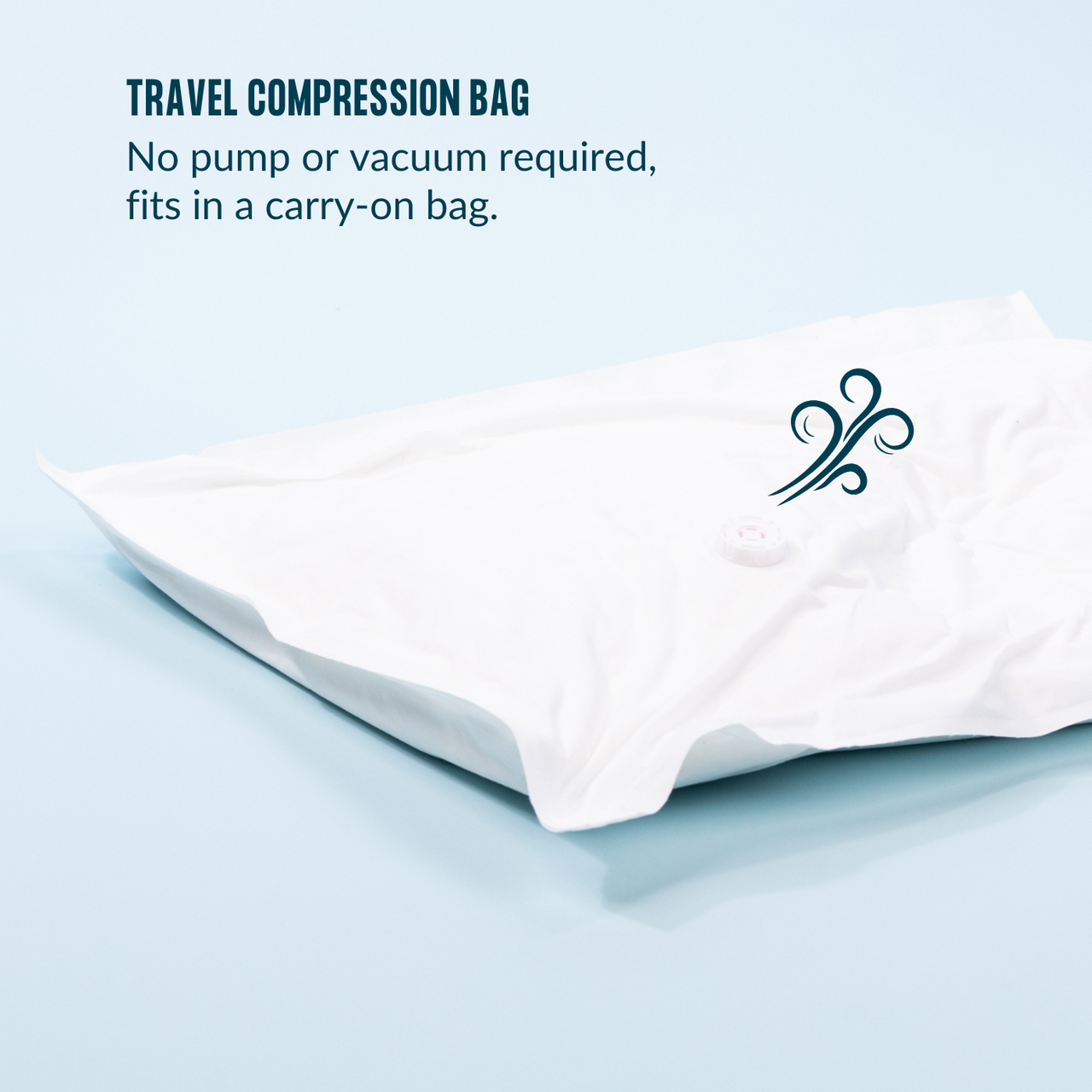 Pillow Compression Travel Bag Vacuum Sealed No Pump or Vacuum Needed Tear Resistant