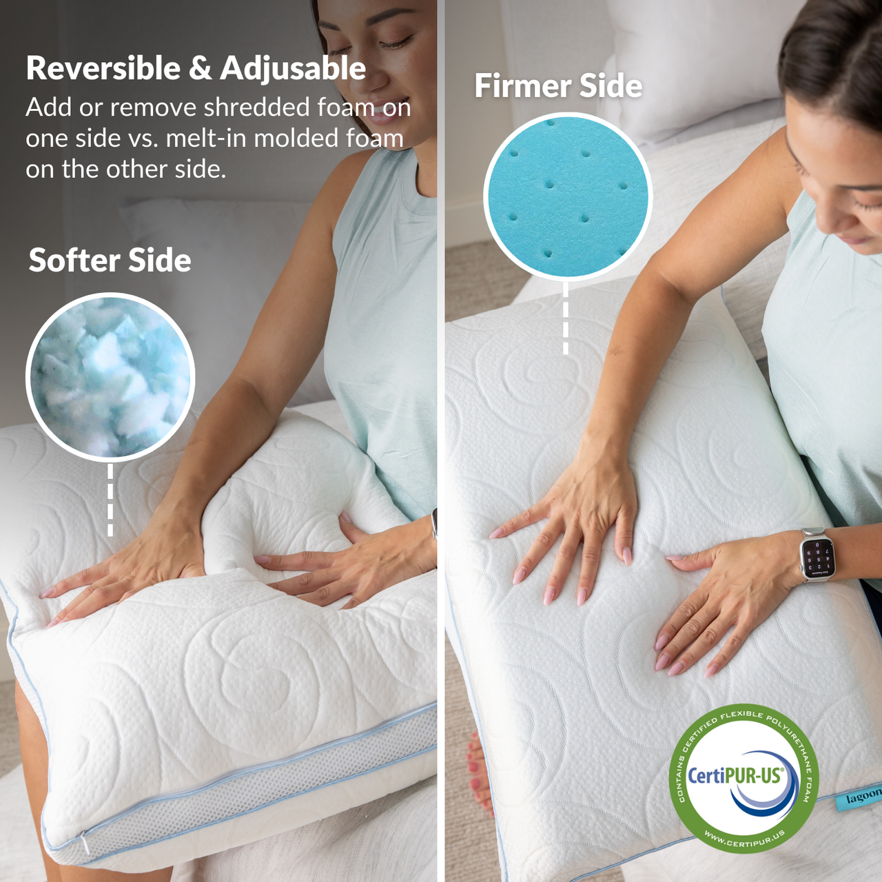 The Polar Bear |  Reversible & Adjustable Cooling Pillow