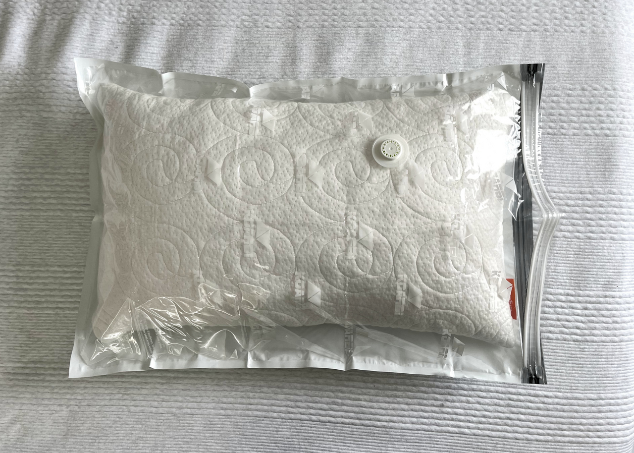Pillow Compression Travel Bag | Vacuum Sealed, No Pump or Vacuum Needed, Tear Resistant