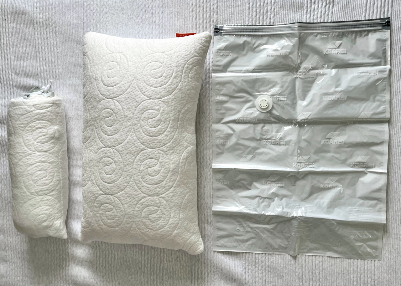 Pillow Compression Travel Bag  Vacuum Sealed, No Pump or Vacuum Neede